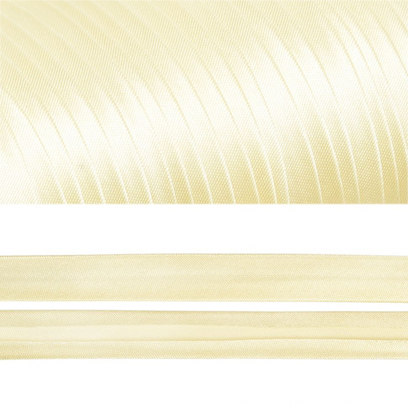 Косая бейка TBY атласная шир.15мм цв.F105 бл.желтый уп.132 м