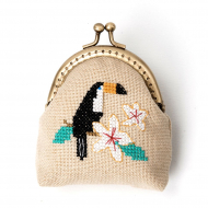 Набор для вышивания крестом XIU CRAFTS арт.2860404 Кошелек Тукан на ветке 9х8 см