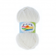 Пряжа ALPINA ALPACA TRENZA (90% альпака, 10% полиамид) 4х50г/150м цв.01 белый (натуральный)