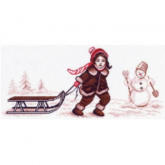 Рисунок на канве МАТРЕНИН ПОСАД арт.24х47 - 1441 Зимние каникулы