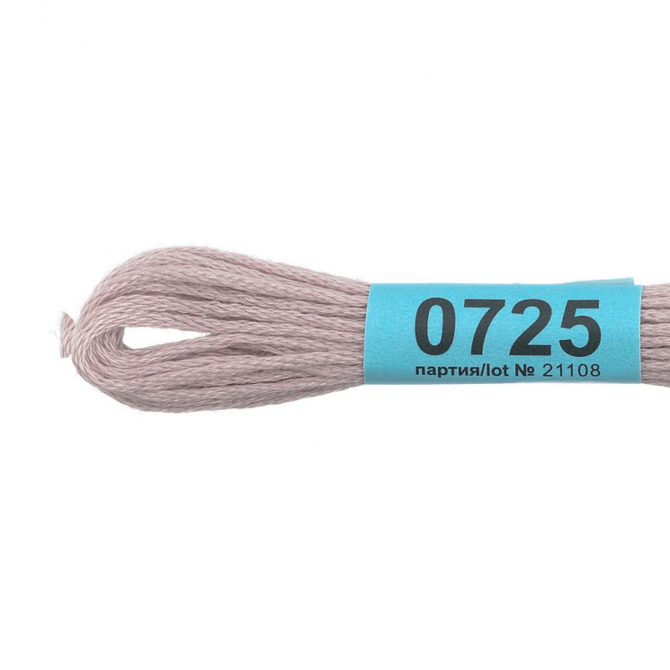Нитки для вышивания Gamma мулине (0207-0819) 100% хлопок 24 x 8 м цв.0725 св.сиреневый