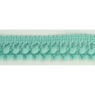 107236_Тесьма с помпонами двурядная, цвет светло-бирюзовый