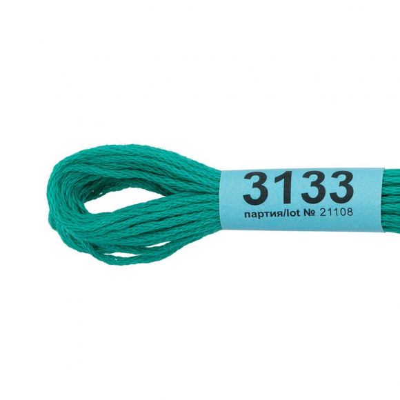 Нитки для вышивания Gamma мулине (3071-3172) 100% хлопок 24 x 8 м цв.3133 т.т.бирюзовый