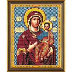 Рисунок на ткани бисер НОВА СЛОБОДА арт.БИС9035 А4 Богородица Смоленская 19х24 см