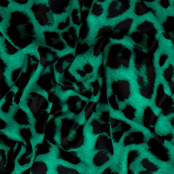 Ткань шелк Армани креп 90 г/м? 97% полиэстер, 3% лайкра шир.148 см арт.Arm.cr.0679.2 цв.02 зеленый рул.25м