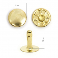Хольнитены TBY.1800 односторонние 11х11 (11мм) цв. золото уп. 100шт