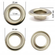 Люверсы сталь New Star №26 (? 12мм, h 6,68мм) цв. никель уп. 1000шт