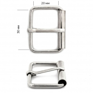 Пряжка-ролик металлическая TBY.12762 внутр. размер 30х20мм, толщ.3мм цв. никель уп. 100шт