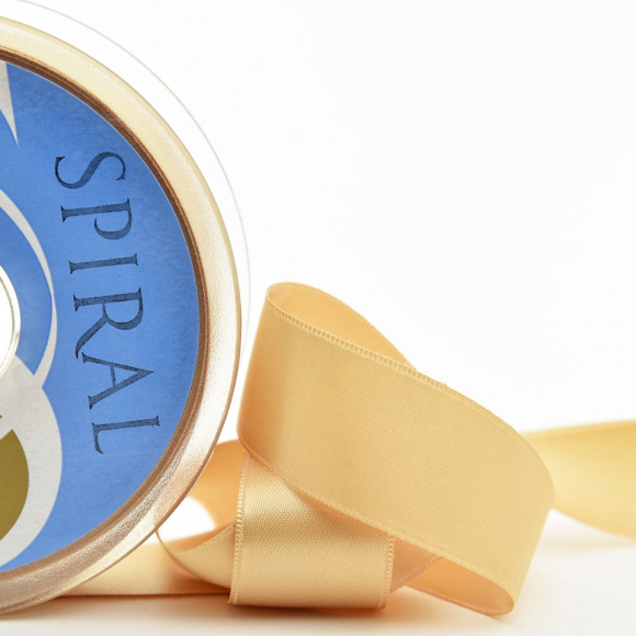 18973_Лента атласная двусторонняя SAFISA, 6.5 мм, 25 м, цвет 63, бежевый