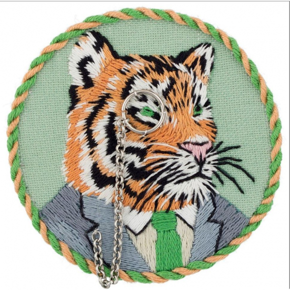 Набор для вышивания PANNA Живая картина арт. JK-2253 Брошь. Тигр Эдмунд 5,5х5,5 см