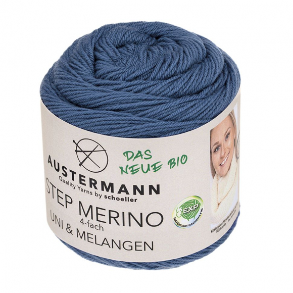 Пряжа Step Merino 4-fath Uni&Melangen Gots, 100% шерсть, 400 м, 100 г Пряжа Step Merino 4-fath Uni&Melangen Gots, 100% шерсть, 400 м, 100 г