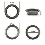 Люверсы сталь TBY.2092 №26 (? 12мм, h 4,5мм) цв. оксид уп. 250шт