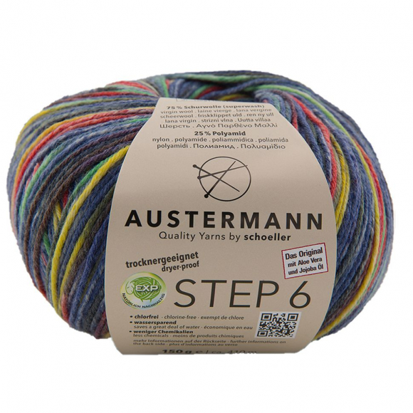 177183_Пряжа Step 6 Irish Rainbow Colours, 75% шерсть, 25% полиамид, 410 м, 150 г