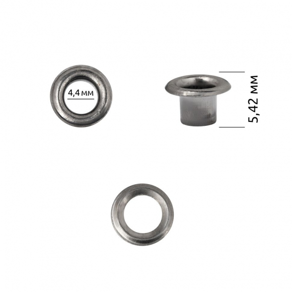 Люверсы сталь New Star №2 (? 4,4мм, h 5,42мм) цв.черный никель уп.500шт