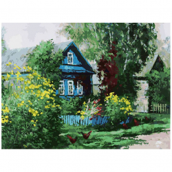Живопись на картоне Белоснежка арт.БЛ.3091-CS Домик в деревне 30х40 см