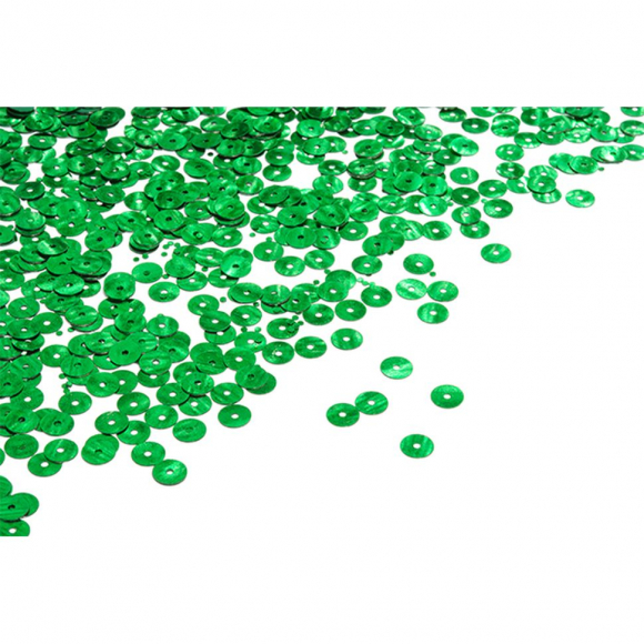 Пайетки плоские россыпью TBY-FLK022 6мм цв.04 зеленый уп.50г