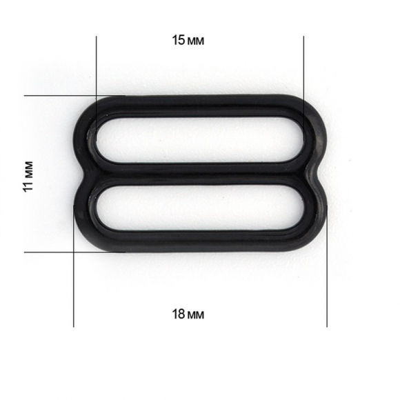 Пряжка регулятор для бюстгальтера металл TBY-74009 15мм цв.черный, уп.100шт Пряжка регулятор для бюстгальтера металл TBY-74009 15мм цв.черный, уп.100шт
