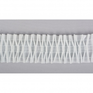 Лента шторная 60мм сборка ромбик арт.П-327К цв.белый уп.50м