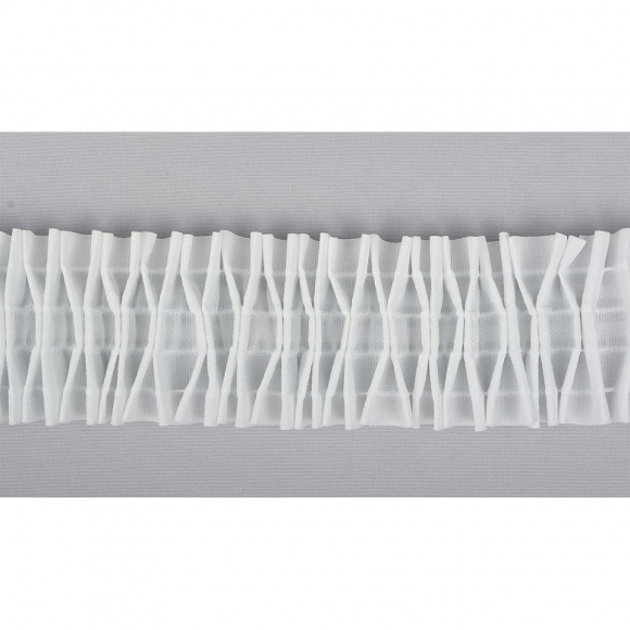 Лента шторная 60мм сборка ромбик арт.П-327К цв.белый уп.50м