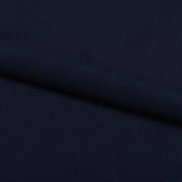 Ткань трикотаж Футер 2х нитка петля с лайкрой 240г пенье 180см индиго 19-3925 рул.20-40кг