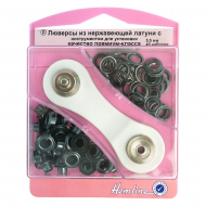 96376_Набор люверсов 5,5 мм с инструментом для установки, цвет черный