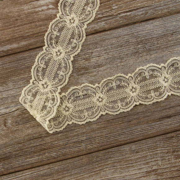 185621_Вышивка на тюле, 60 мм, цвет натуральный