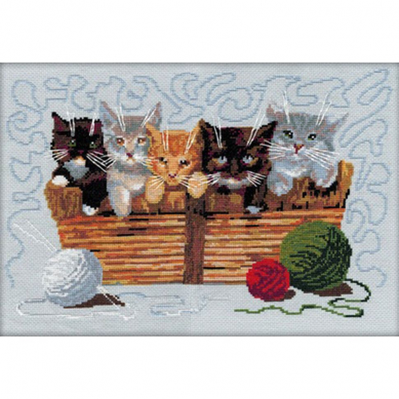 Набор для вышивания мулине НИТЕКС арт.0029 Котята 40х26,5 см