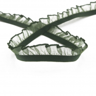 113056_Рюш эластичный PEGA, цвет темно-зеленый с люрексом, 14 мм