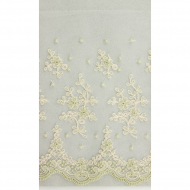 121142_Вышивка хлопком на тюле, 180 мм, цвет нежно-зеленый