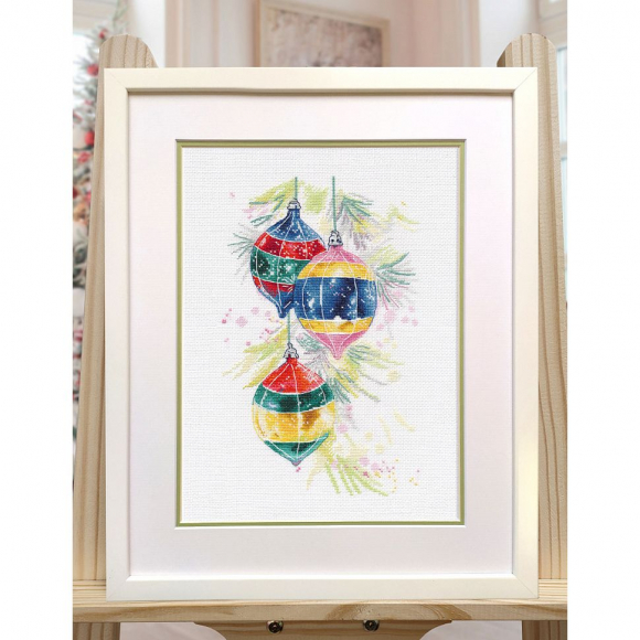 Набор для вышивания ОВЕН арт. 1523 Новогодние игрушки 16х28 см Набор для вышивания ОВЕН арт. 1523 Новогодние игрушки 16х28 см