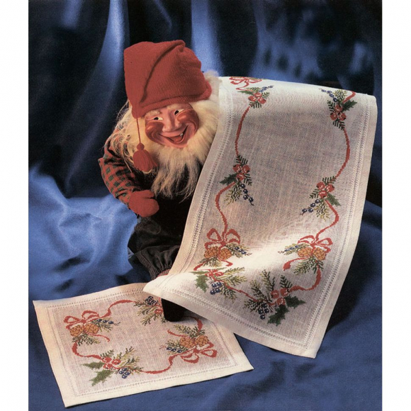 Набор для вышивания OEHLENSCHLAGER арт.66204 дорожки Новогодние узоры 37х106 см