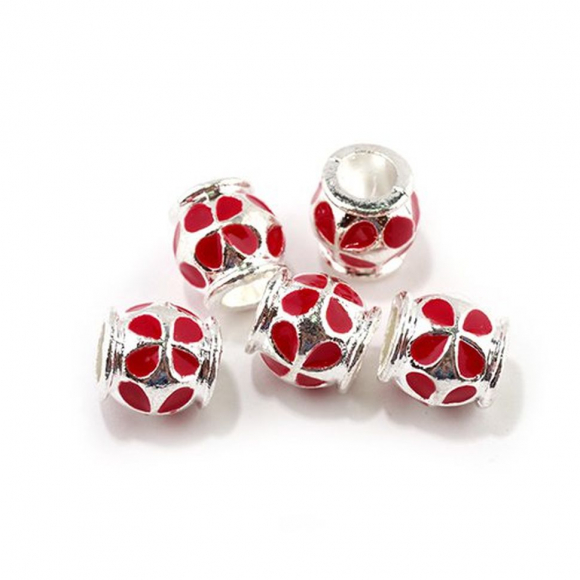 Бусины металлические с эмалью арт.PN-F154 10х10мм, in ? 5мм