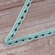 157122_Мерсеризованное хлопковое кружево, 15 мм, голубой