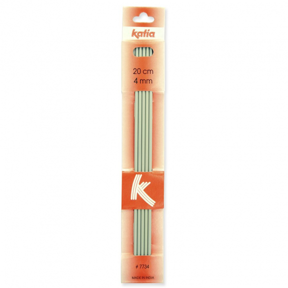 129950_Спицы чулочные алюминиевые KATIA, 20 см, 4 мм