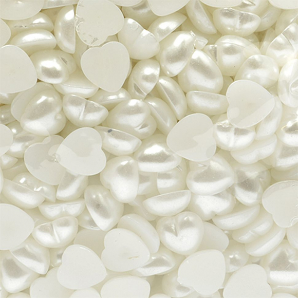 Полужемчужины MAGIC 4 HOBBY перламутр в форме Сердца 10х10 мм цв.41 белый уп.20г (88шт)