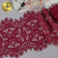 Кружево реснички KRUZHEVO арт.TBY 90003 шир.160мм цв.178 бордовый уп.30м (по 3м)