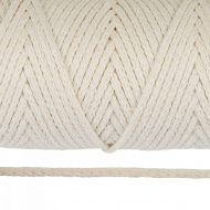 Шнур круглый х/б 03мм цв.2155 ванильный уп.100м