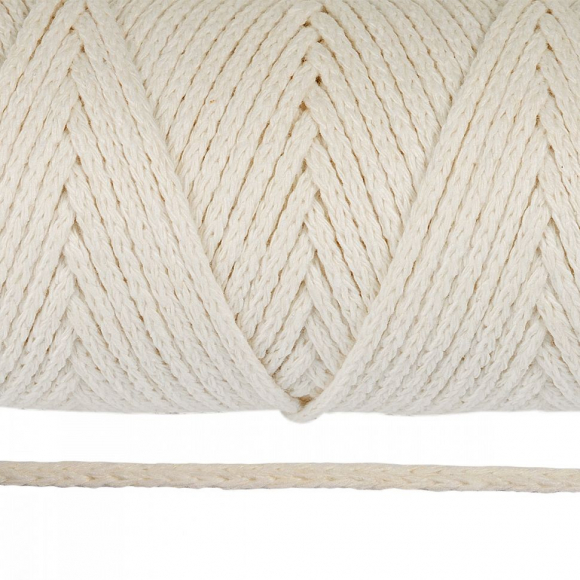 Шнур круглый х/б 03мм цв.2155 ванильный уп.100м