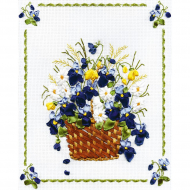 Набор для вышивания PANNA арт. C-0661 Корзина с фиалками 22,5х26,5 см Набор для вышивания PANNA арт. C-0661 Корзина с фиалками 22,5х26,5 см