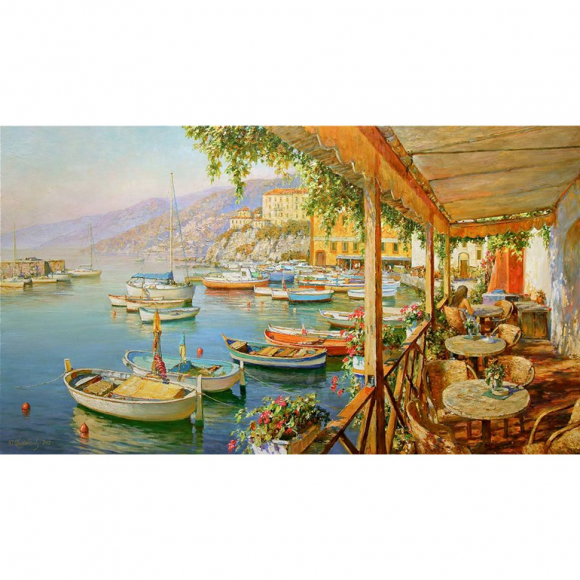 Пазл ФРЕЯ арт.PZL-1000/12 Завтрак в кафе у причала 68х48 см