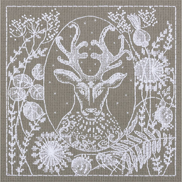 Набор для вышивания PANNA арт. J-1944 Белое кружево. Олень 16х16,5 см