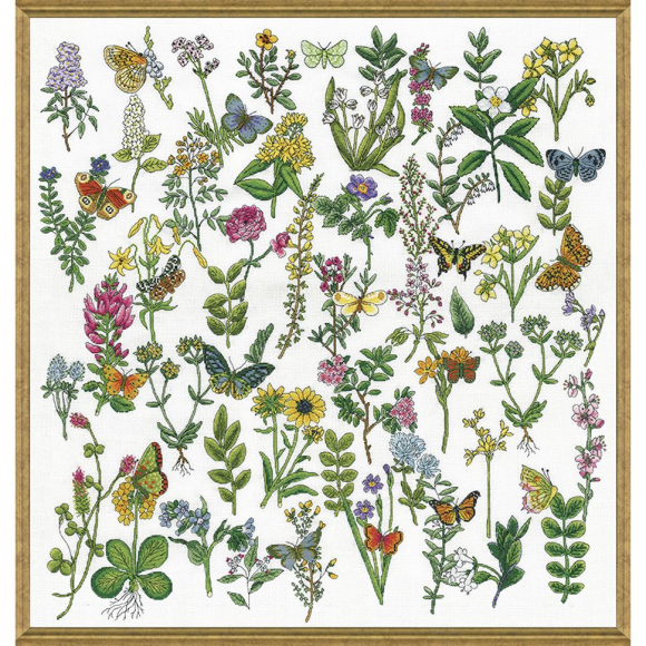 Набор для вышивания DESIGN WORKS арт.3424 Красота Ботаники 56х56 см
