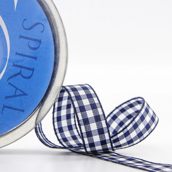 41188_Лента с рисунком клетка SAFISA, 16(18) мм, 25 м, цвет 15, темно-синий
