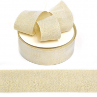 Тесьма киперная металлизированная 40 мм полиэстер арт.TBYT27 цв.S099 желтый уп.22,85м