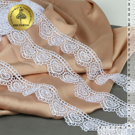 Кружево гипюр KRUZHEVO арт.TR.8GB0733 шир.35мм цв.01 белый, уп.9м