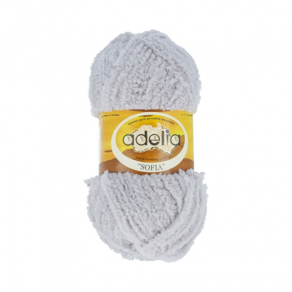 Пряжа ADELIA SOFIA (100% полиэстер) 10х50г/90м цв.21 св.серый