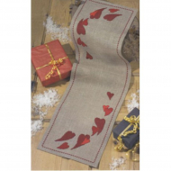 Набор для вышивания PERMIN арт.68-1296 Дорожка Рождественское сердце 33х115 см