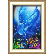 Набор для вышивания бисером ПАУТИНКА арт.Б-1422 Дельфины 38,5х25 см