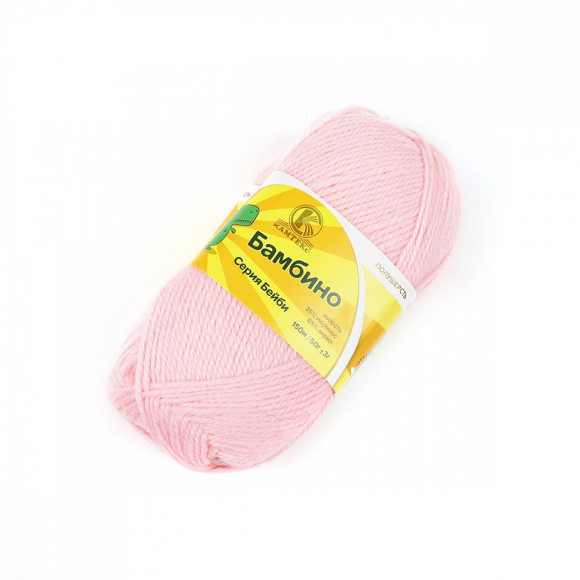 Пряжа для вязания КАМТ Бамбино (35% шерсть меринос, 65% акрил) 10х50г/150м цв.055 св.розовый