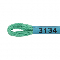 Нитки для вышивания Gamma мулине (3071-3172) 100% хлопок 24 x 8 м цв.3134 св.зеленый